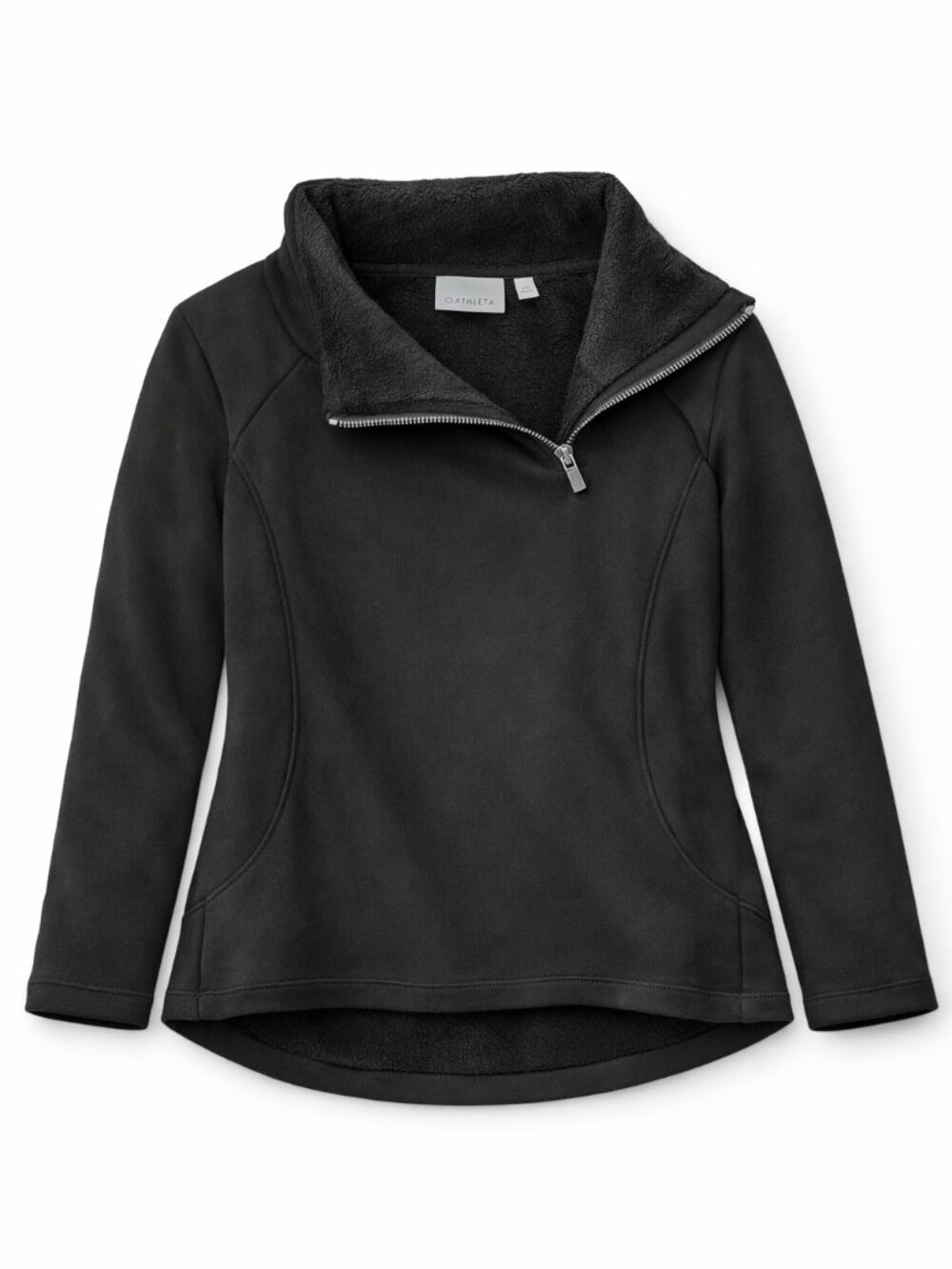 Athleta Metropolis 1/4 Zip Pullover XS Black